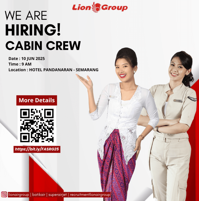 Info Pramugari Kesempatan Langka! Lion Group Buka Lowongan Pramugari di Semarang, Tanpa Pengalaman Bisa Daftar! Info, Sekolah Pramugari, Tips & Trick