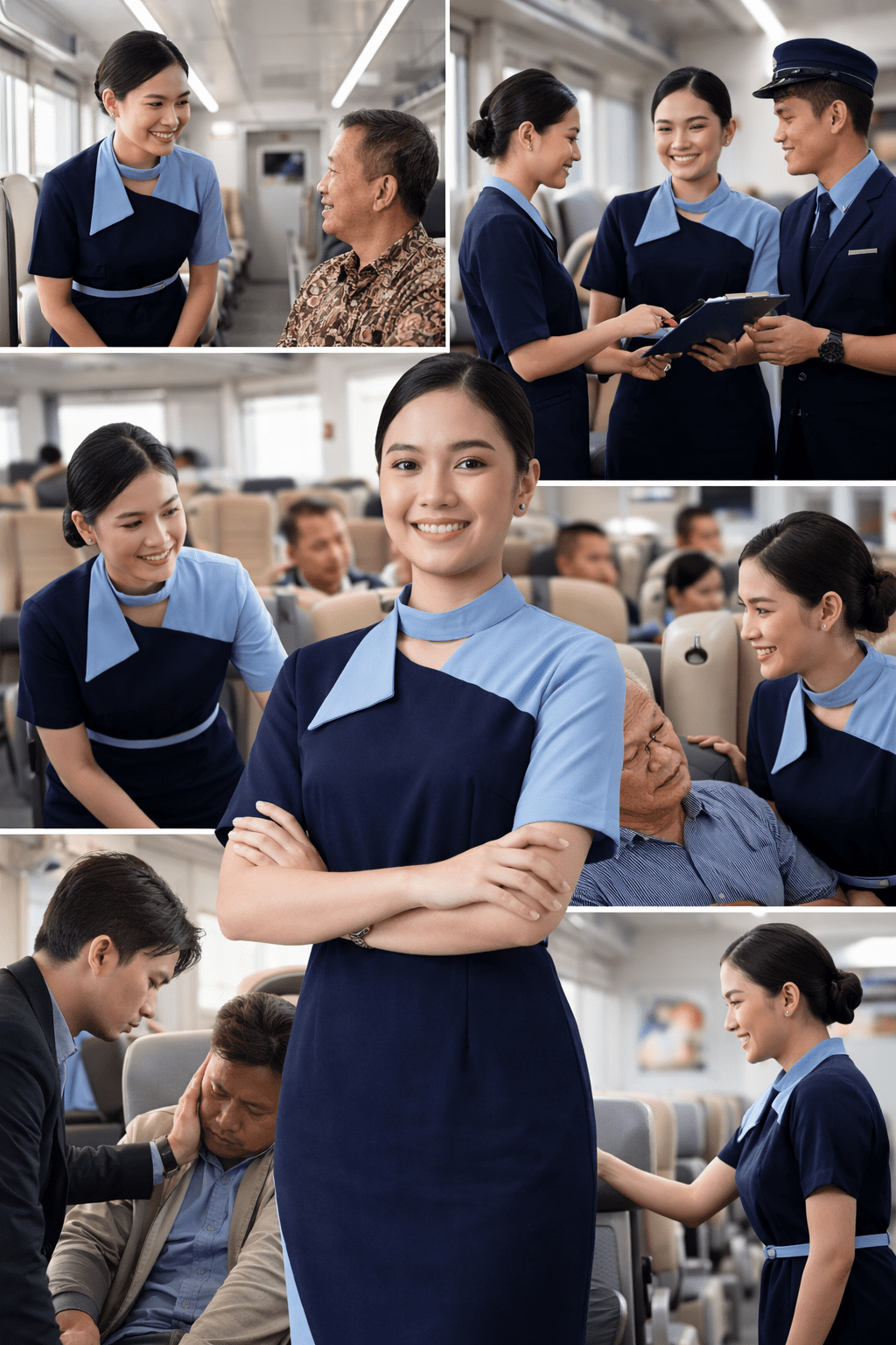 pramugari sedang menunjukkan Prospek Karier Jangka Panjang Pramugari